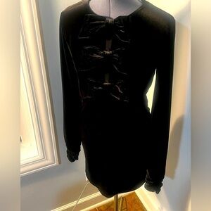 a loves a Sz M Little Black Dress Triple Bows Netting insert sophisticated NWT